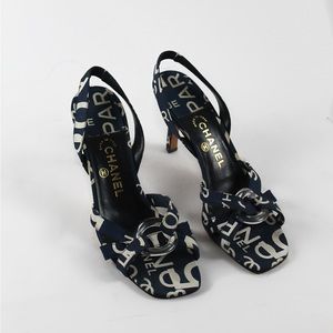 Chanel Printed Slingback Heels